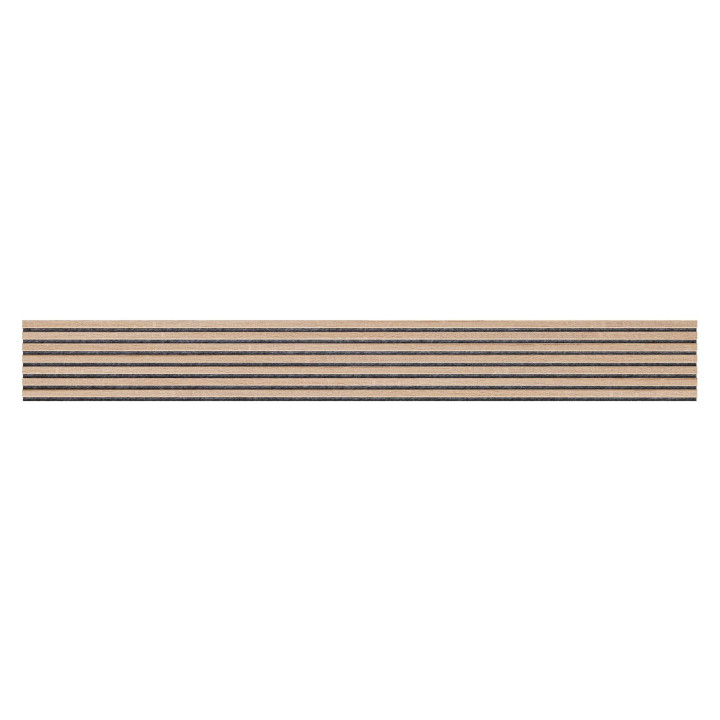 Lot de 7 Panneau tasseaux bois 250 x30 cm - Décor chêne Feutrine grise | DECOON