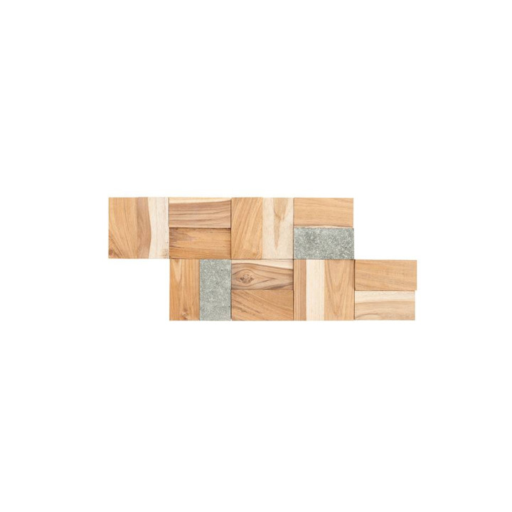 Parement mix Teck & Pierre naturelle – Plaquette puzzle | DECOON