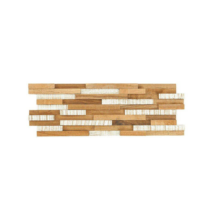 Parement bois Teck – Plaquette puzzle pour un mur unique | DECOON