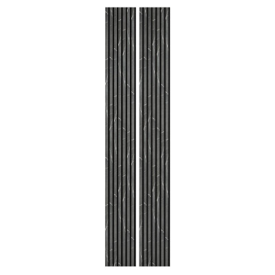 Lot de 2 Panneaux tasseaux bois 250 x 30 cm - marbre noir|DECOON