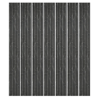 Lot de 7 Panneaux tasseaux bois 250 x 30 cm - marbre noir|DECOON