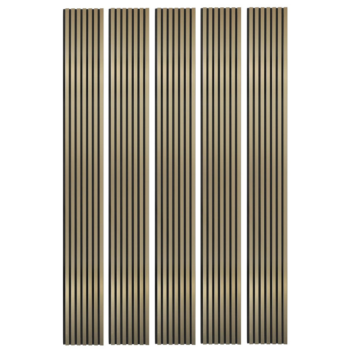 Lot de 5 Panneau tasseaux bois 250 x 30 cm - gold|DECOON