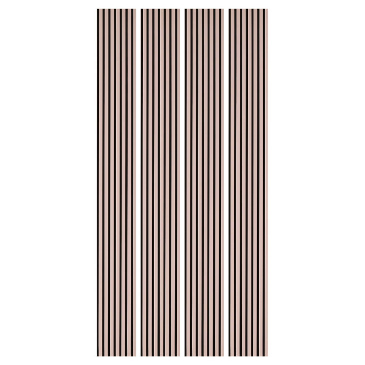 Lot de 4 Panneaux tasseaux bois 250 x 30 cm - rose pastel |DECOON