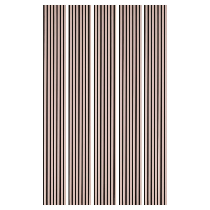 Lot de 5 Panneaux tasseaux bois 250 x 30 cm - rose pastel |DECOON