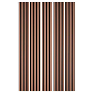 Lot de 5 Panneaux tasseaux bois 250 x 30 cm - terracotta |DECOON