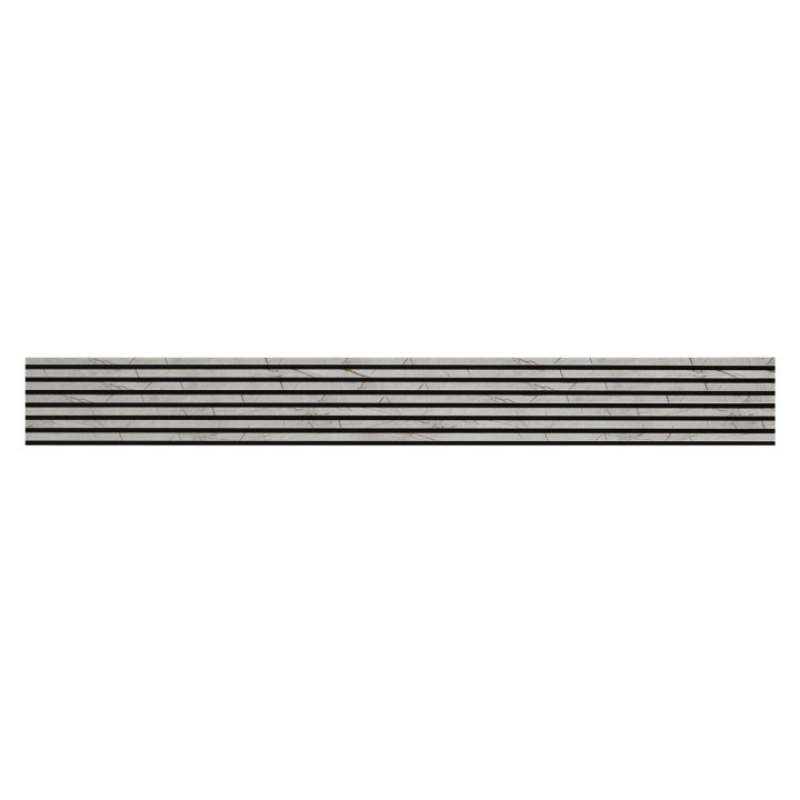 Lot de 2 Panneaux tasseaux bois 250 x 30 cm - marbre gris|DECOON