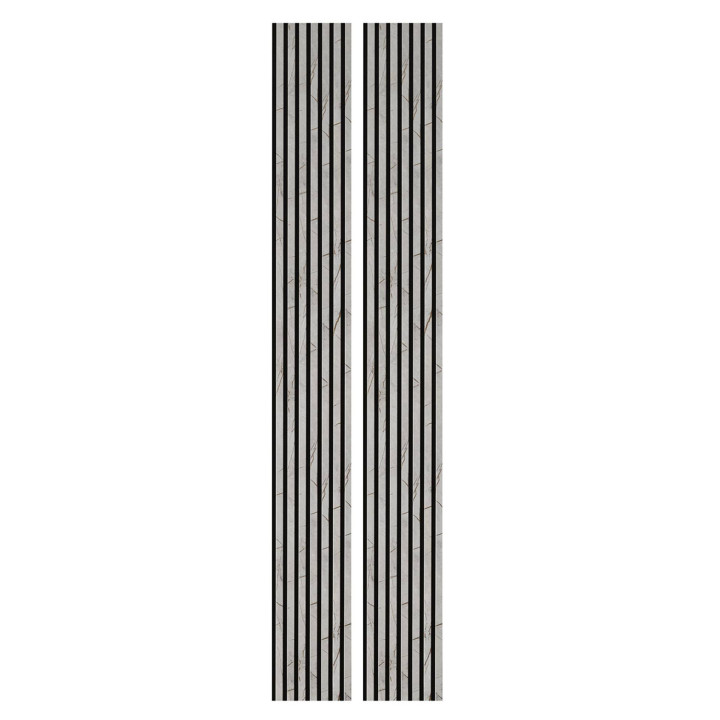 Lot de 2 Panneaux tasseaux bois 250 x 30 cm - marbre gris|DECOON