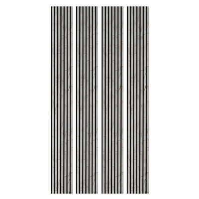 Lot de 4 Panneaux tasseaux bois 250 x 30 cm - marbre gris|DECOON