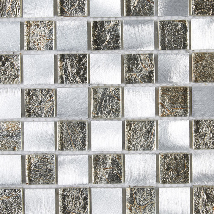 Plaque mosaique alu et verre - 2.3 x 2.3 cm - Decoon