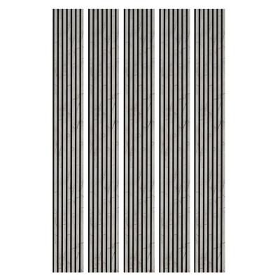 Lot de 5 Panneaux tasseaux bois 250 x 30 cm - marbre gris|DECOON