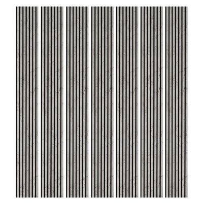 Lot de 7 Panneaux tasseaux bois 250 x 30 cm - marbre gris|DECOON
