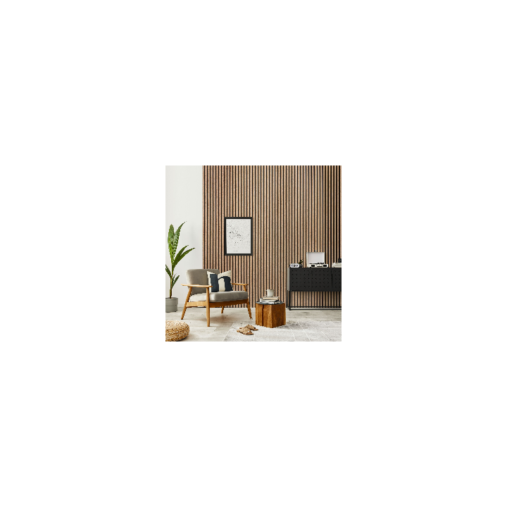 Lot de 2 Tasseaux bois decoratifs - panneau chêne clair 250 x 30 cm | DECOON