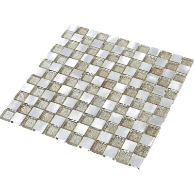 Plaque mosaique alu et verre - 2.3 x 2.3 cm - Decoon