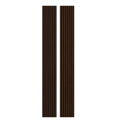 Lot de 2 Panneaux tasseaux bois 250 cm - décor chêne foncé | DECOON