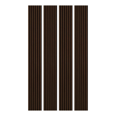 Lot de 4 Panneaux tasseaux bois 250 cm - décor chêne foncé | DECOON