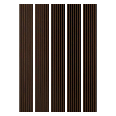 Lot de 5 Panneaux tasseaux bois 250 cm - décor chêne foncé | DECOON