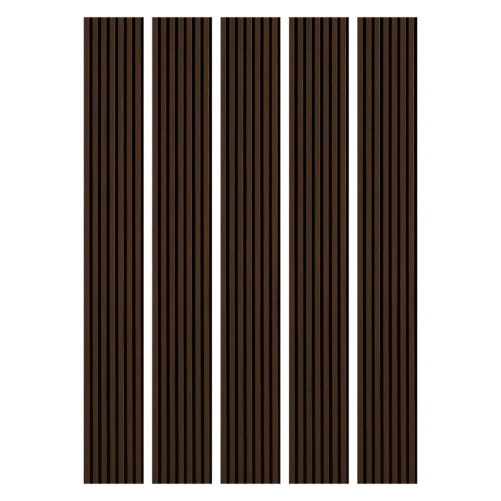 Lot de 5 Panneaux tasseaux bois 250 cm - décor chêne foncé | DECOON