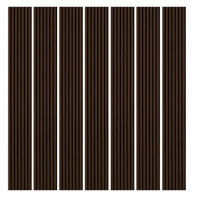 Lot de 7 Panneaux tasseaux bois 250 cm - décor chêne foncé | DECOON