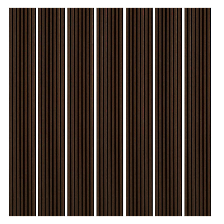 Lot de 7 Panneaux tasseaux bois 250 cm - décor chêne foncé | DECOON
