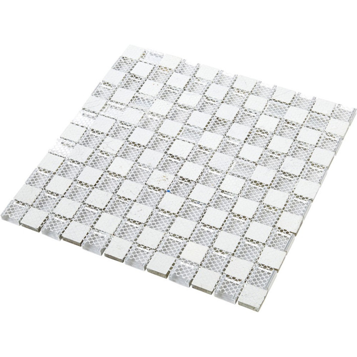 Plaque mosaique alu et verre - 2.3 x 2.3 cm - Decoon