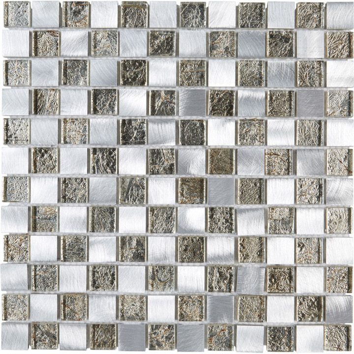 Plaque mosaique alu et verre - 2.3 x 2.3 cm - Decoon