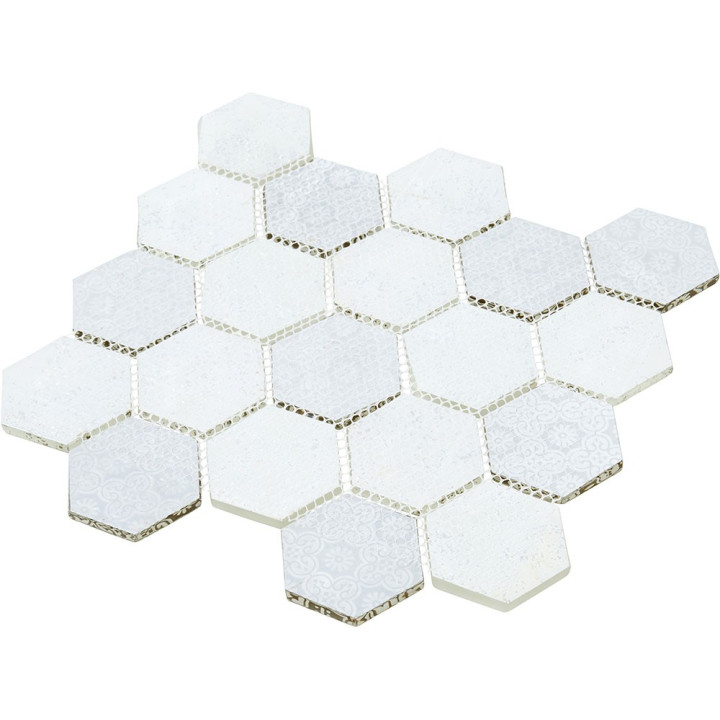 Plaque mosaique verre - hexagones - Decoon