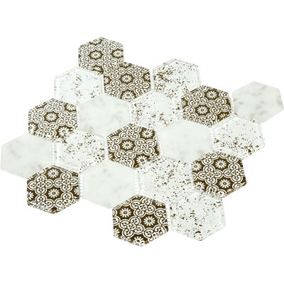 Plaque mosaique verre - hexagones - Decoon