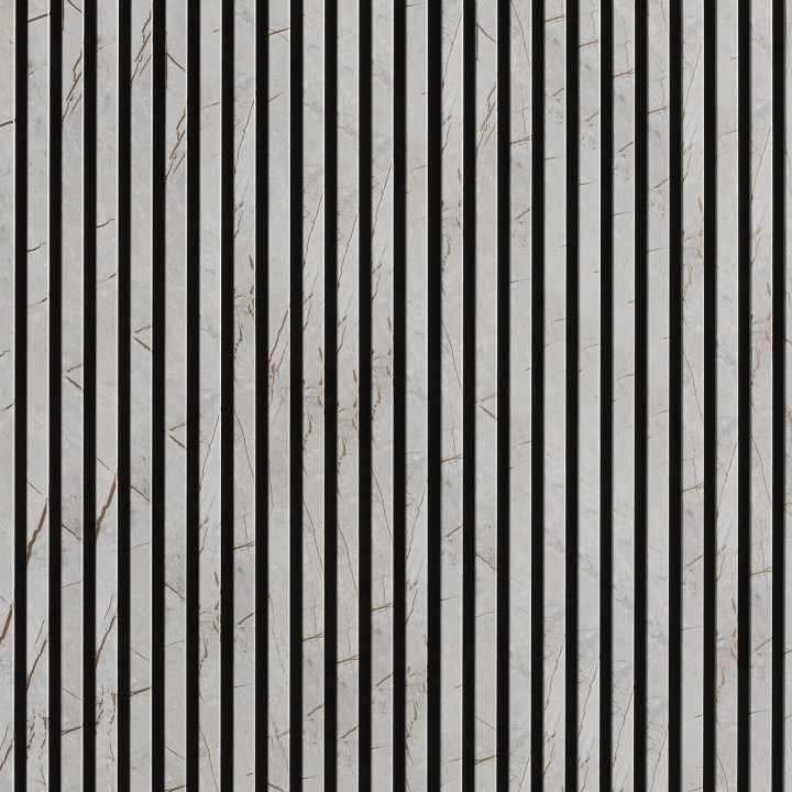 Lot Panneaux Muraux tasseaux bois 120 x 30 - Marbre gris| Decoon