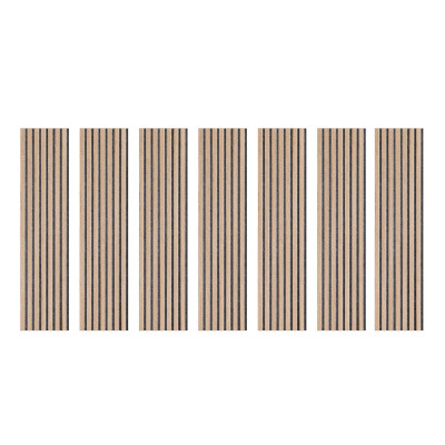 Lot Panneaux Muraux tasseaux bois 120 x 30 - décor chêne | Decoon