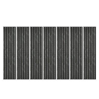 Lot Panneaux Muraux tasseaux bois 120 x 30 - Marbre noir | Decoon