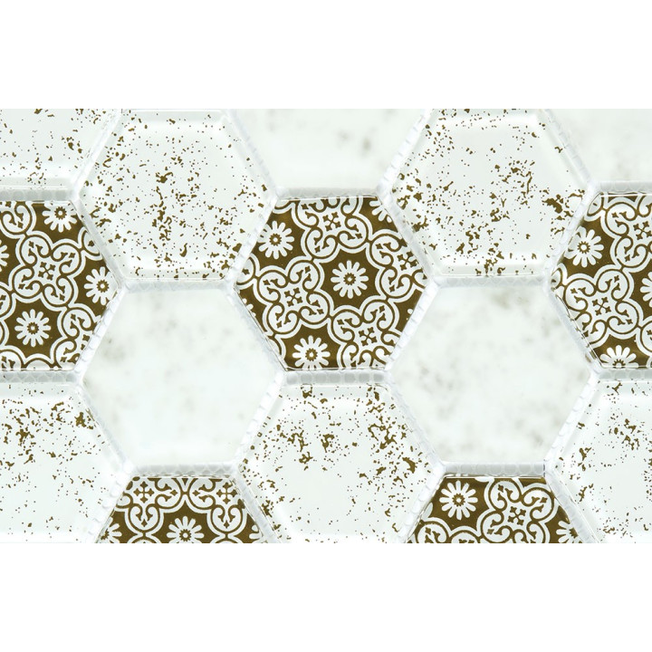 Plaque mosaique verre - hexagones - Decoon