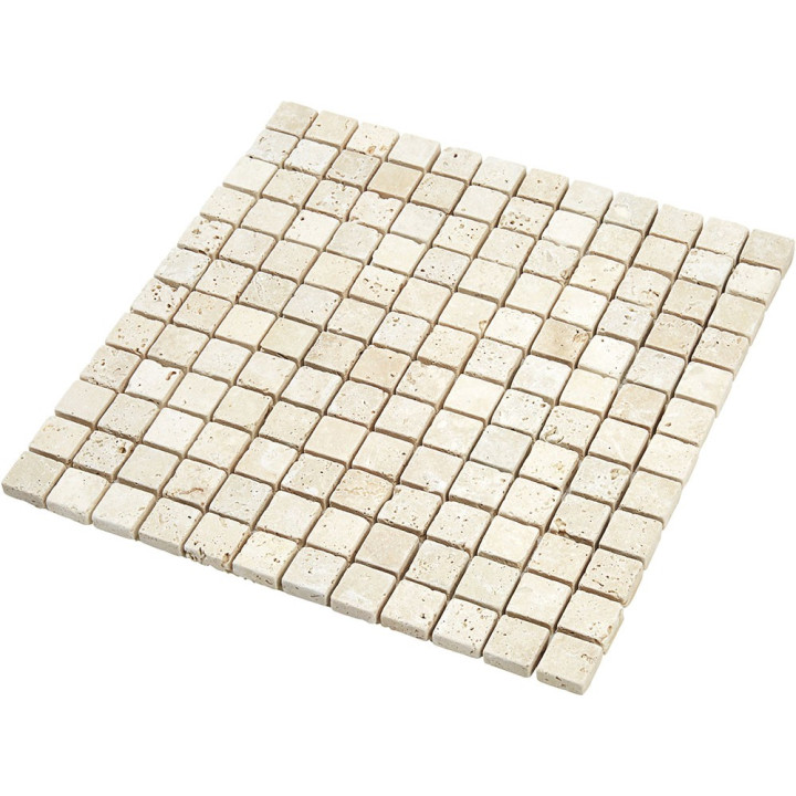 Plaque mosaique travertin - 2.3 x 2.3 cm - Decoon
