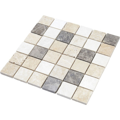 Plaque mosaique travertin - 4.8 x 4.8 cm - Decoon