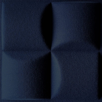 Panneau feutrine - Cube bleu nuit - 40x40x4,3 cm - 0,16m²