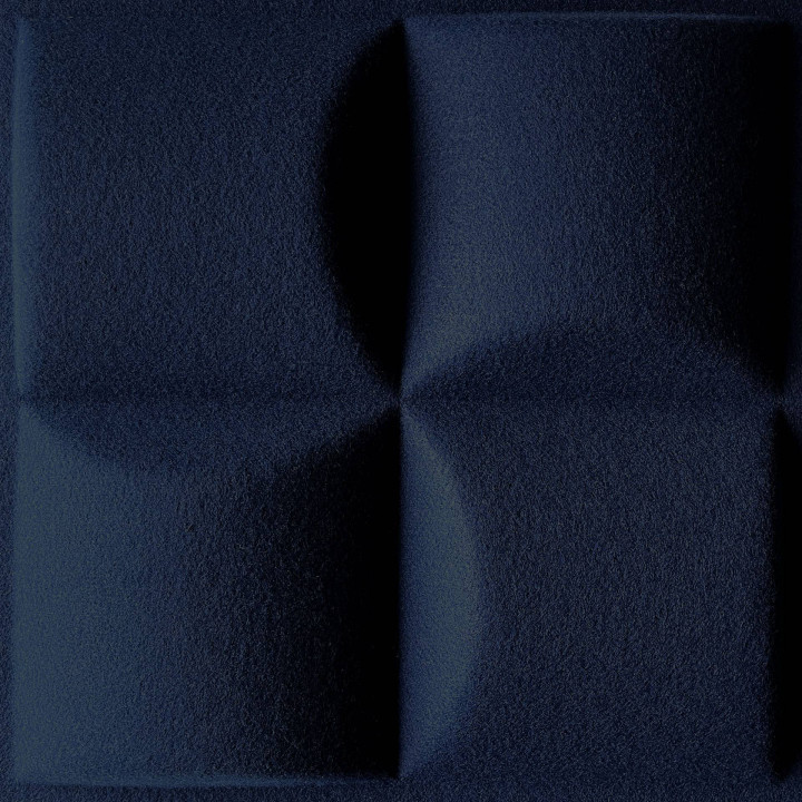 Panneau feutrine - Cube bleu nuit - 40x40x4,3 cm - 0,16m²