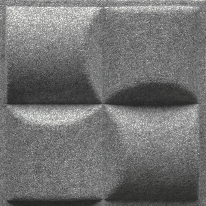 Panneau feutrine - Cube gris - 40x40x4,3 cm - 0,16m²
