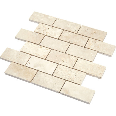 Plaque mosaique travertin - barrettes - beige - Decoon