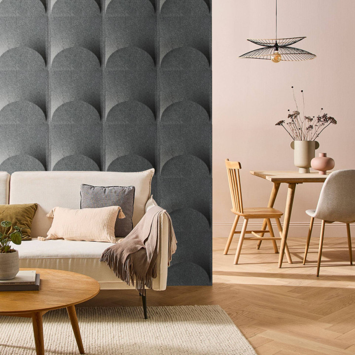 Panneau feutrine - Lune gris - 40x40x4,1 cm - 0,16m²