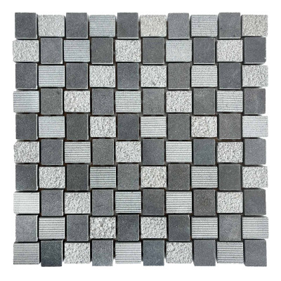 Plaque Mosaïque Pierre - Gris - 27.5 x 27.5 cm - Carrés - Decoon