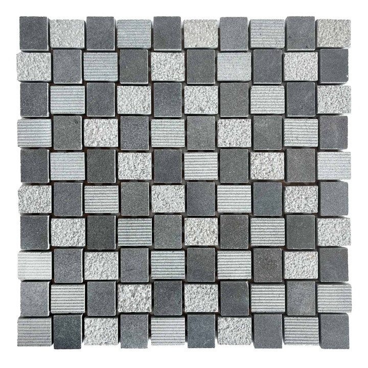 Plaque Mosaïque Pierre - Gris - 27.5 x 27.5 cm - Carrés - Decoon