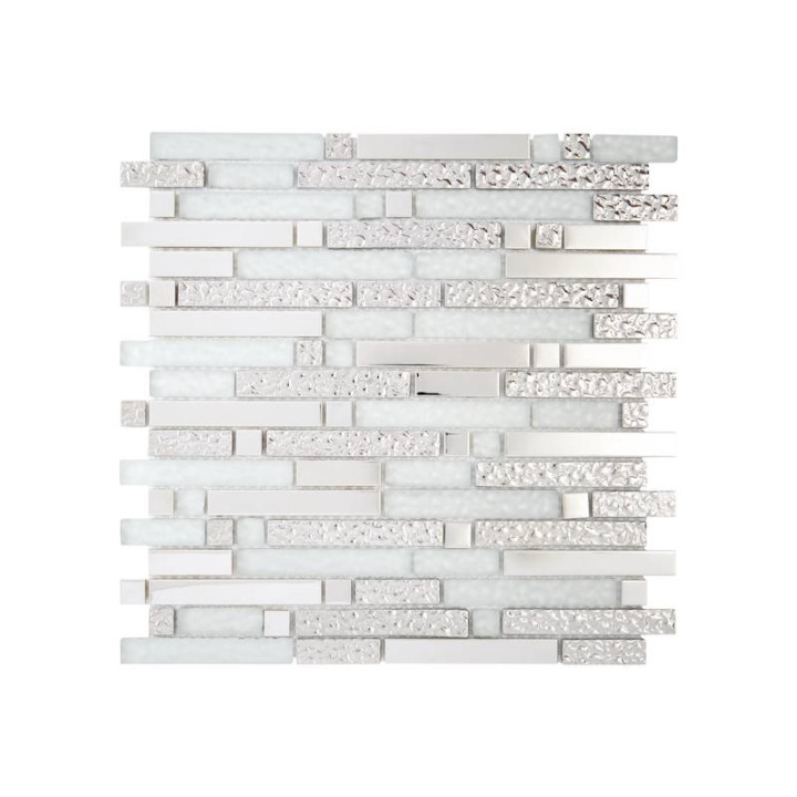 Plaque mosaique verre et aluminium - barrettes - Decoon