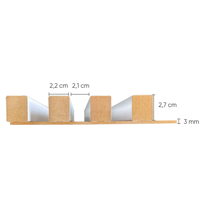 Panneau Tasseaux Bois - Décor Chêne  250 x 17,6 cm | DECOON
