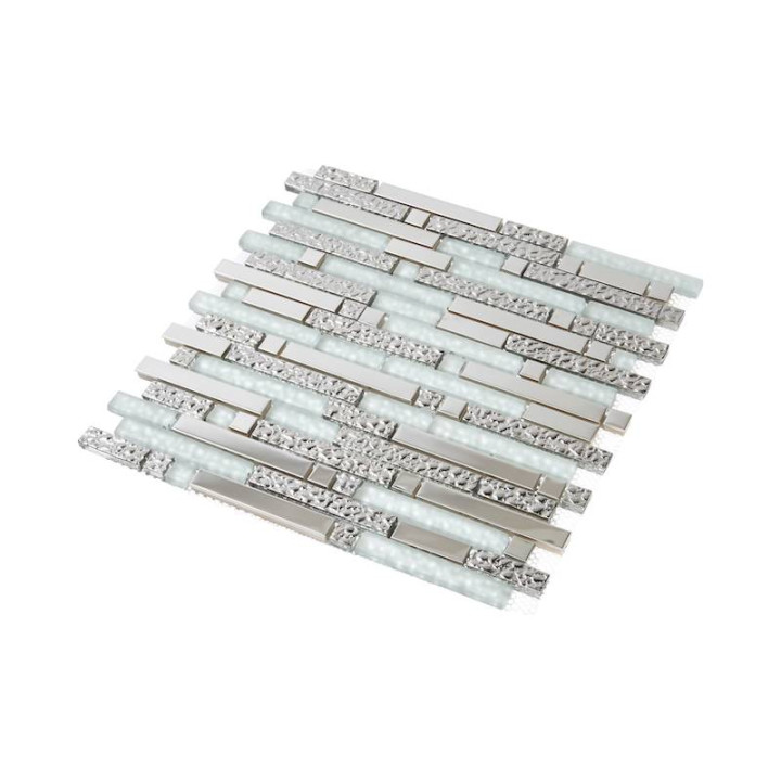 Plaque mosaique verre et aluminium - barrettes - Decoon