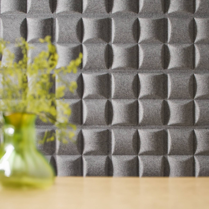 Panneau feutrine - Cube gris - 40x40x4,3 cm - 0,16m²