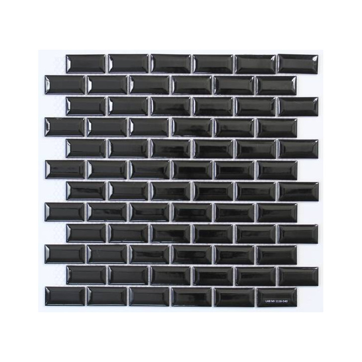 MAT INTER - Feuille 300x300x6mm - Tesselle 25x50 - Mosaïque "Metro" porcelaine noir