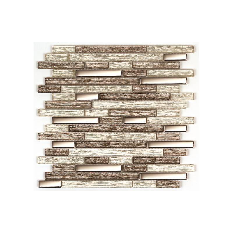 MAT INTER - Feuille 300x300 - Multi formats verre miroir / mix marron tissu lisse