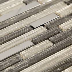 MAT INTER - Feuille 300x300 - Multi formats verre miroir / mix marron tissu lisse
