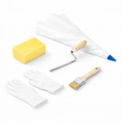 MAT INTER - Kit de joint pour parement : Fer à joint + Eponge + Pochoir + Gant + Pinceau
