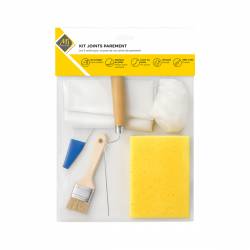 MAT INTER - Kit de joint pour parement : Fer à joint + Eponge + Pochoir + Gant + Pinceau
