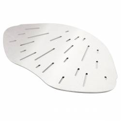 MAT INTER - Lagoon inox brossé - Tablette d'angle arrondi - Motif strie - 2mm